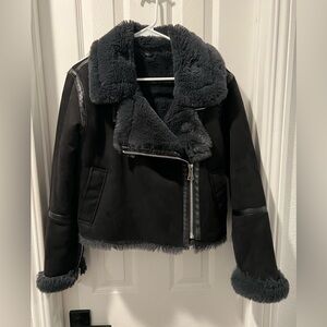 Black Faux Fur Lined Jacket